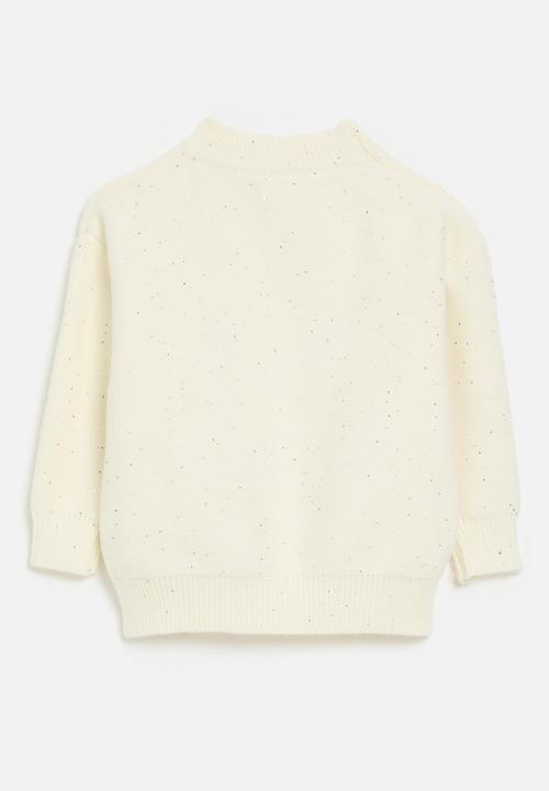 Pop Candy - Flamingo applique sweater -ecru