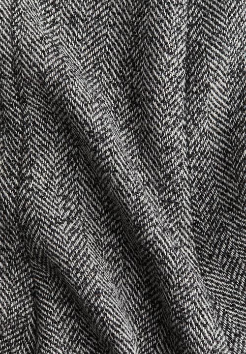 H&M - Flared-hem skirt - grey herringbone-patterned