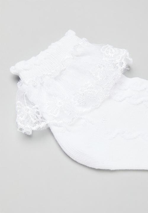 Pop Candy - Frilled sock-white