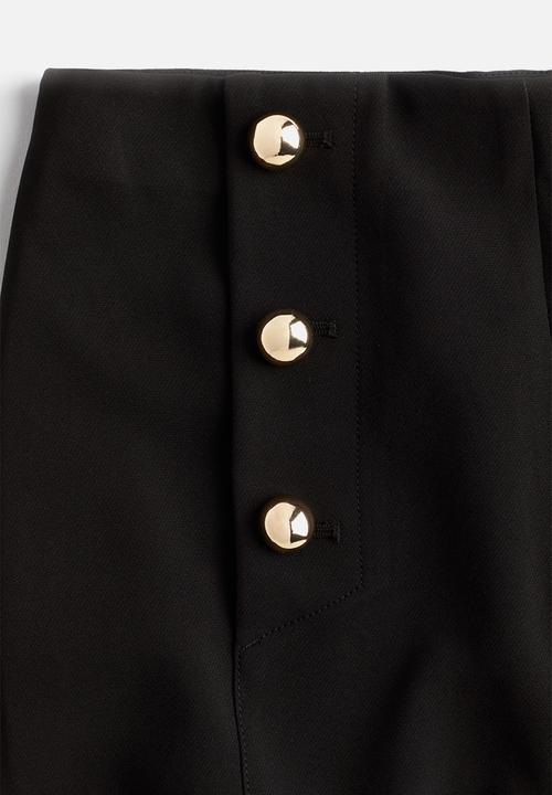 H&M - Button-front twill trousers - black