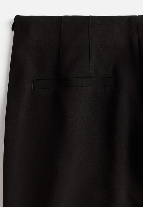 H&M - Button-front twill trousers - black