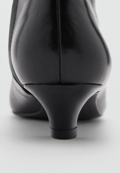 MANGO - Supra leather ankle boot - black