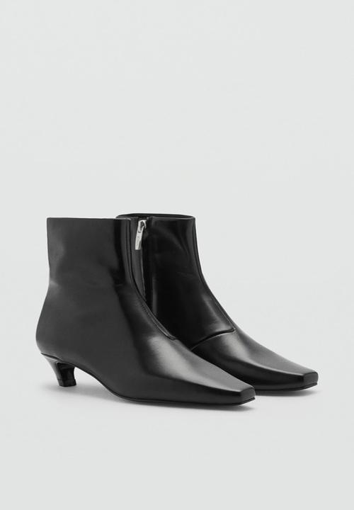 MANGO - Supra leather ankle boot - black