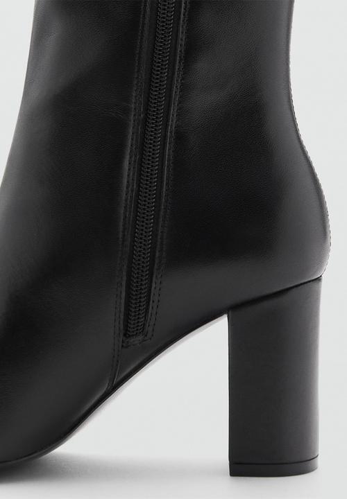 MANGO - Harrison leather boot - black