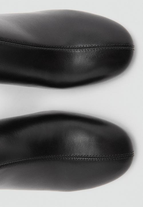 MANGO - Harrison leather boot - black