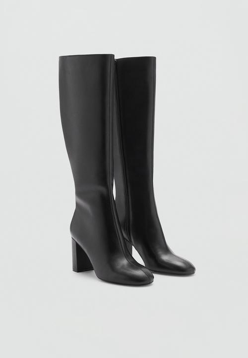 MANGO - Harrison leather boot - black