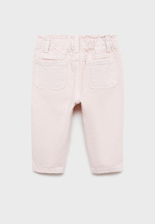 MANGO - Jeans paperbag - pink
