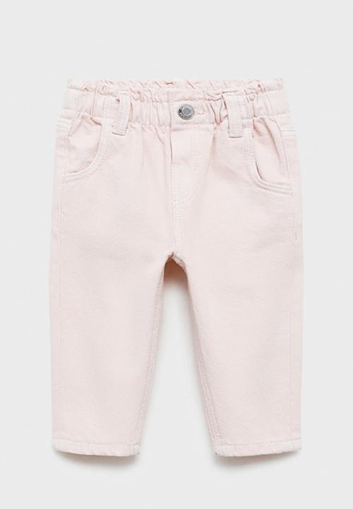 MANGO - Jeans paperbag - pink
