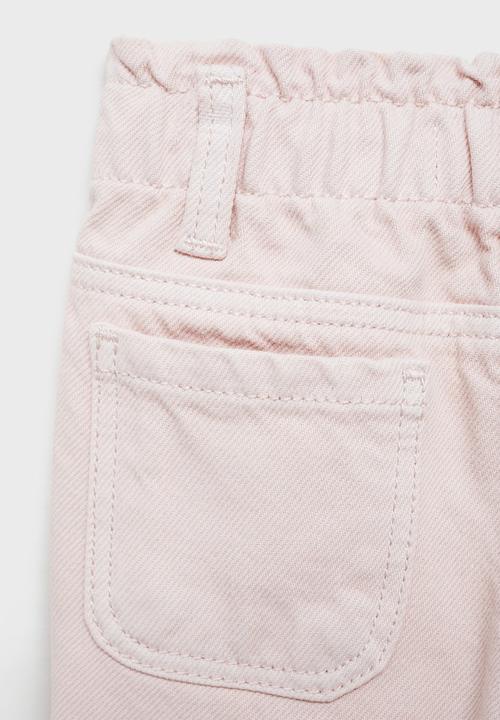 MANGO - Jeans paperbag - pink