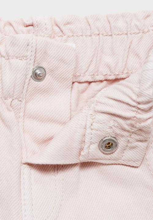 MANGO - Jeans paperbag - pink