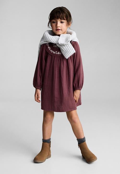 MANGO - Dress berry - dark red