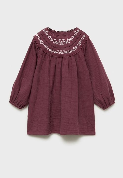 MANGO - Dress berry - dark red