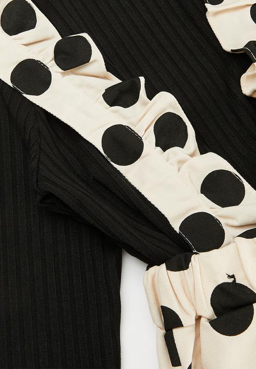 Pop Candy - Polka dot pants & top set-black & white