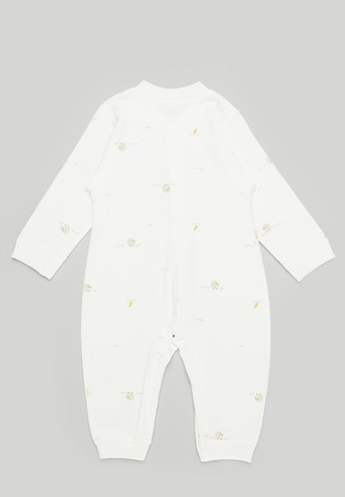 Pop Candy - Printed button up romper-brown& white