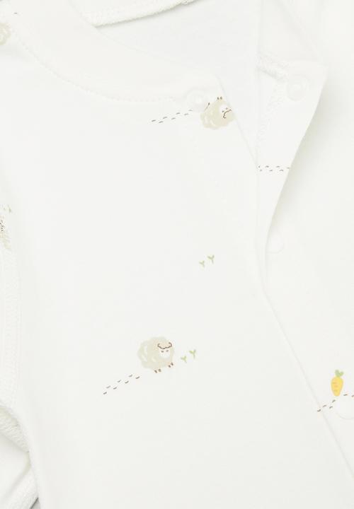 Pop Candy - Printed button up romper-brown& white