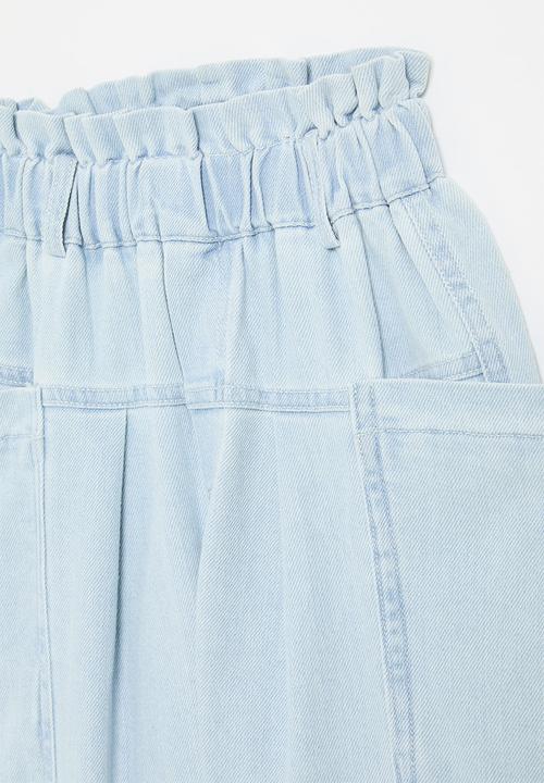 Pop Candy - Paperbag waist jeans-light blue