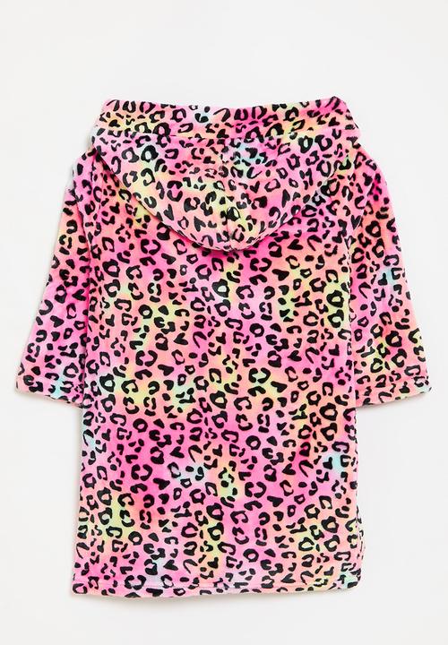 Pop Candy - Leopard print hooded gown - multi