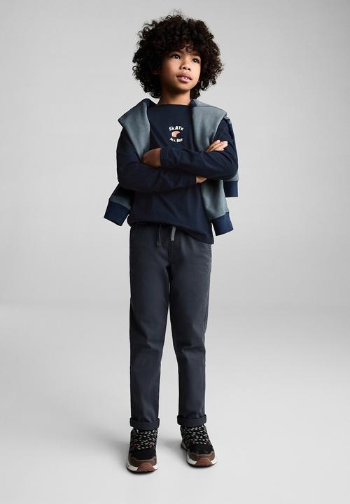 MANGO - T-shirt enjoy - navy