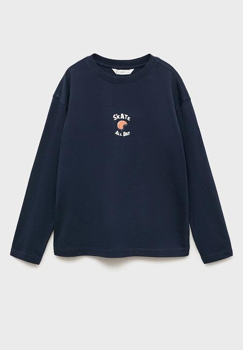 MANGO - T-shirt enjoy - navy