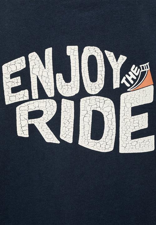 MANGO - T-shirt enjoy - navy