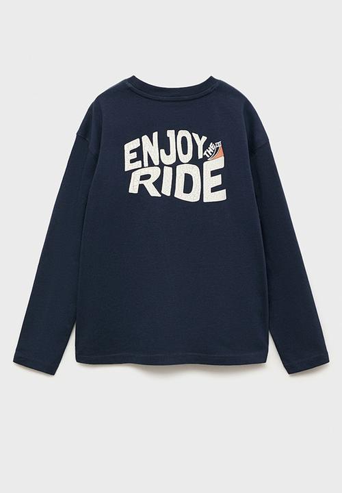 MANGO - T-shirt enjoy - navy