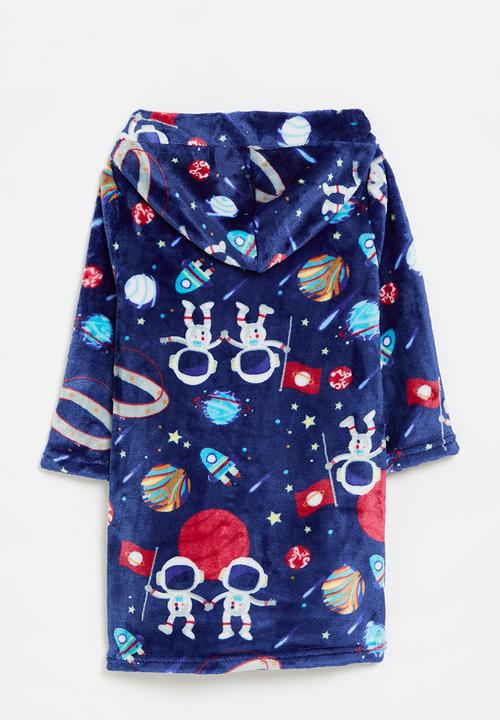 Pop Candy - Printed hooded gown - navy blue