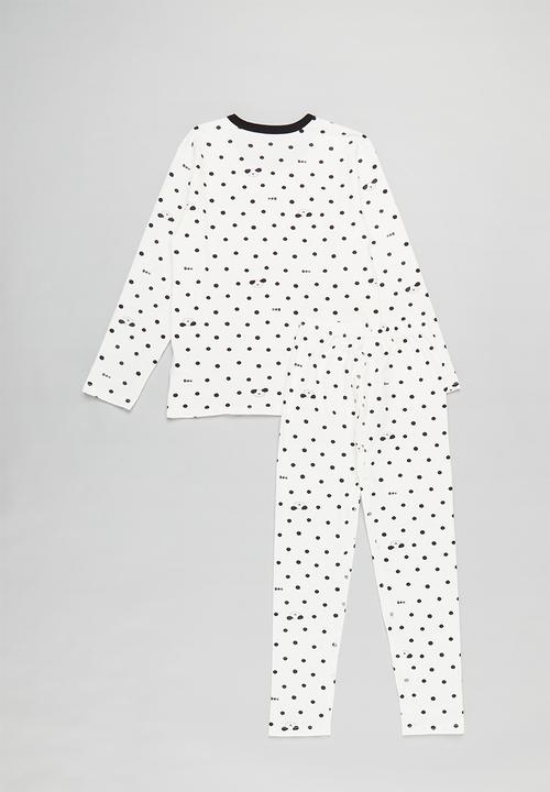 Pop Candy - Polka dot pj set-black & white
