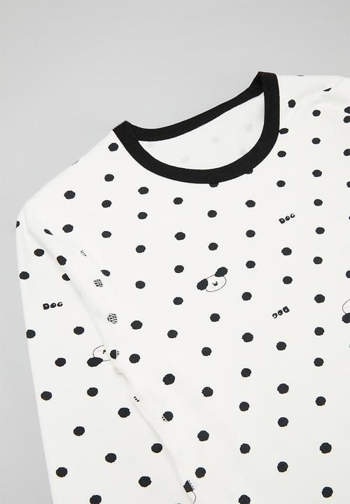 Pop Candy - Polka dot pj set-black & white