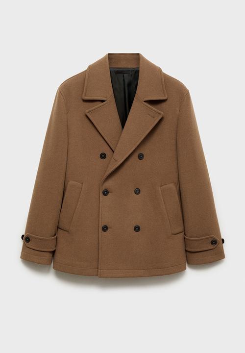 MANGO - Alberti Wool double-breasted coat  - Camel