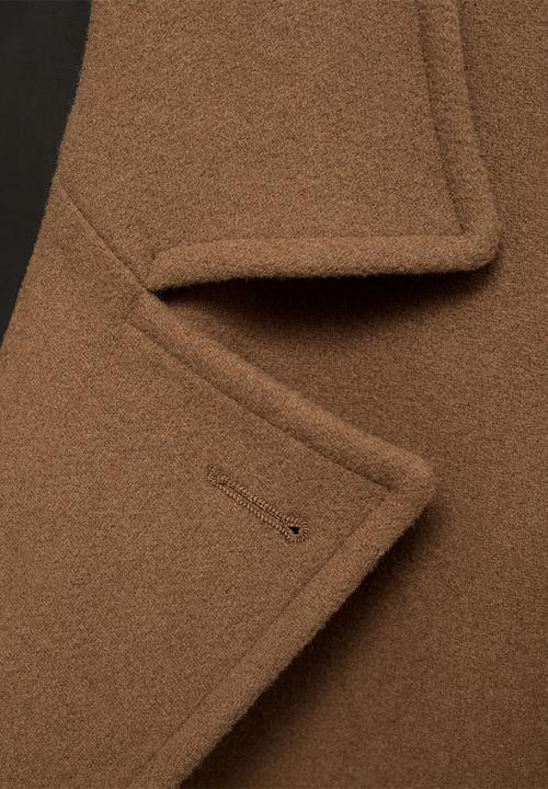 MANGO - Alberti Wool double-breasted coat  - Camel