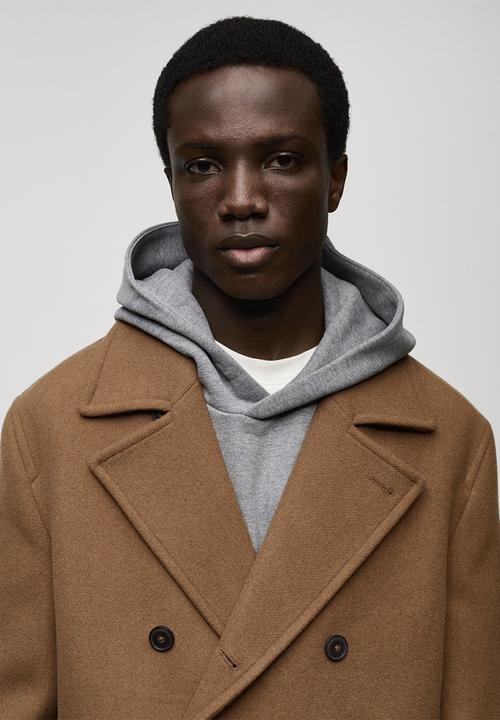 MANGO - Alberti Wool double-breasted coat  - Camel