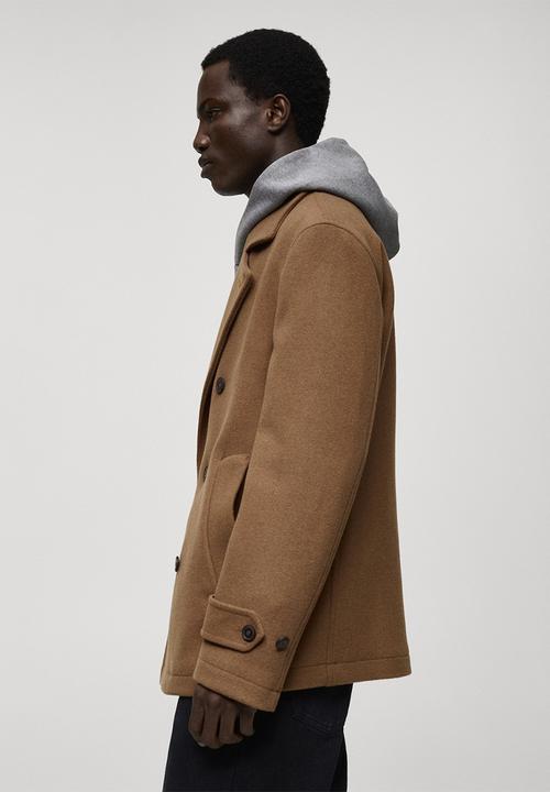 MANGO - Alberti Wool double-breasted coat  - Camel