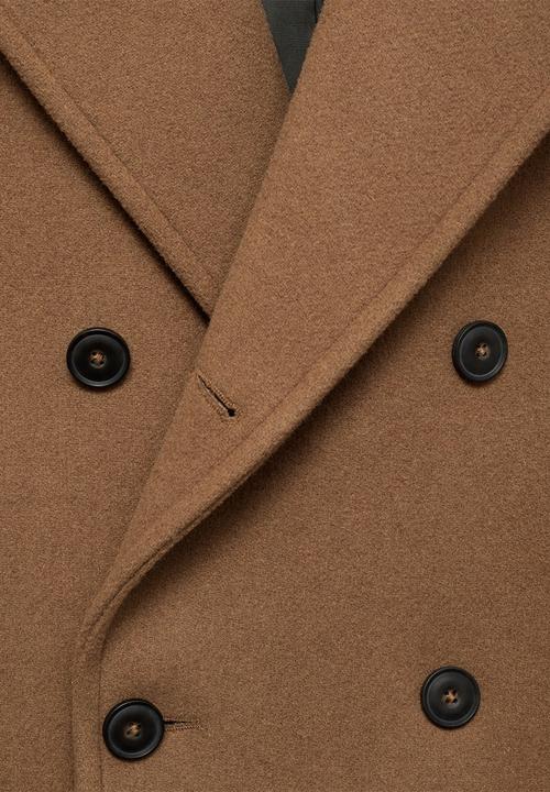 MANGO - Alberti Wool double-breasted coat  - Camel