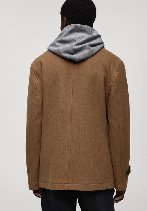 MANGO - Alberti Wool double-breasted coat  - Camel