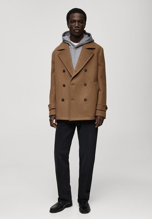MANGO - Alberti Wool double-breasted coat  - Camel