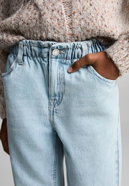 MANGO - Jeans paperbag - open blue