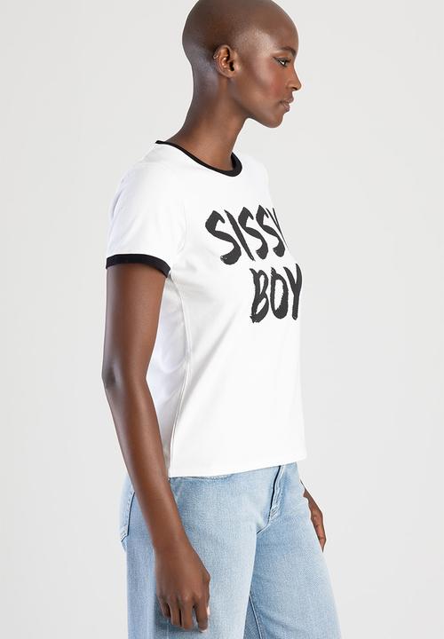 SISSY BOY - WINNING: Regular Fit Print Logo Top With Contrast Binding - Black / White