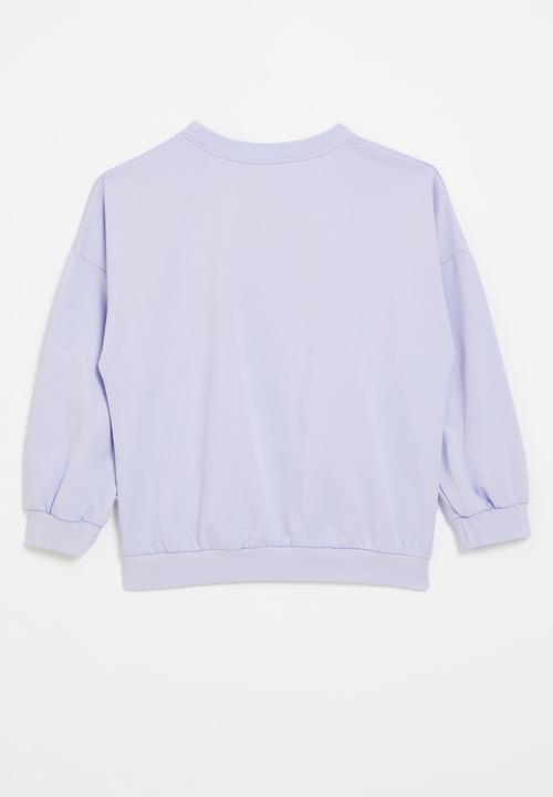 Pop Candy - Floral applique sweat top - purple