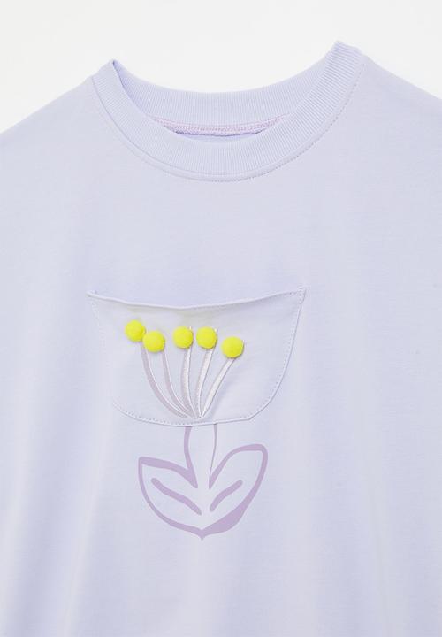 Pop Candy - Floral applique sweat top - purple