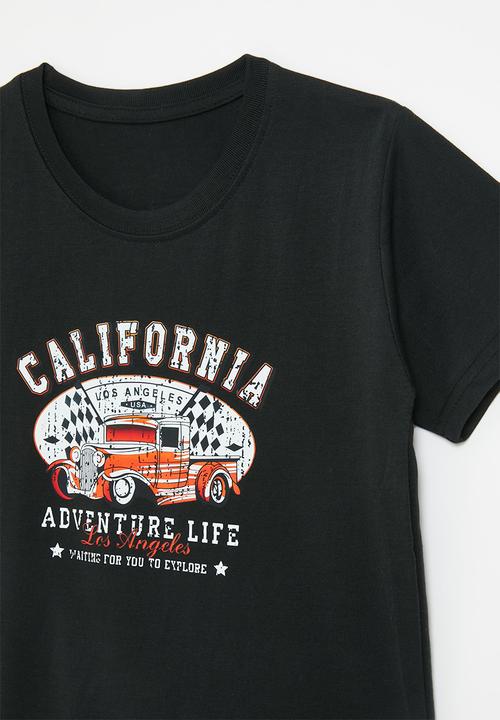 Pop Candy - Printed crew neck tee - black