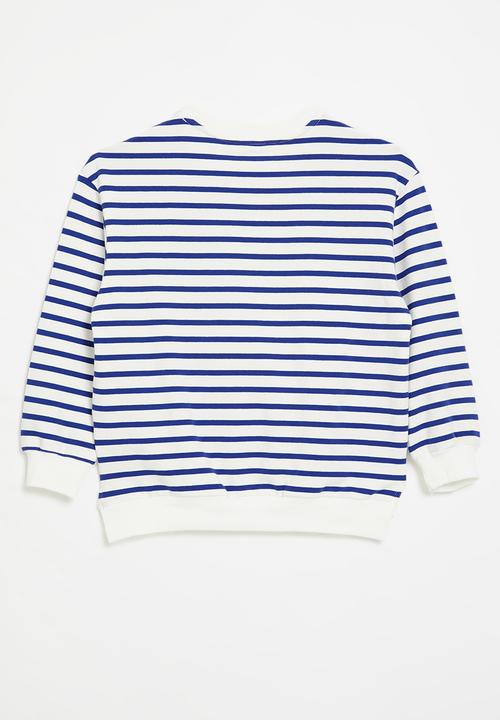 Pop Candy - Striped sweat top - blue & white