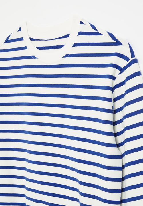 Pop Candy - Striped sweat top - blue & white