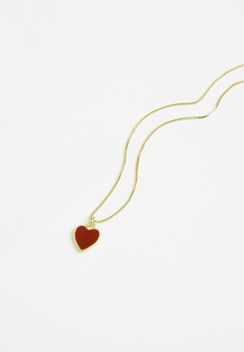 Rubi - Pendant necklace - gold & red