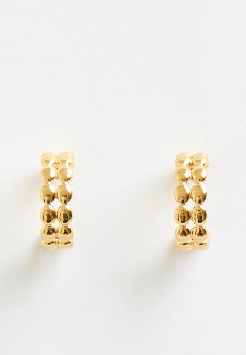 Zoe on Trend - Puffed designer hoop earring - gold