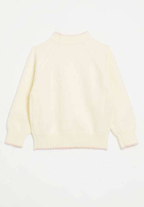 Pop Candy - Embroidered sweater - ecru