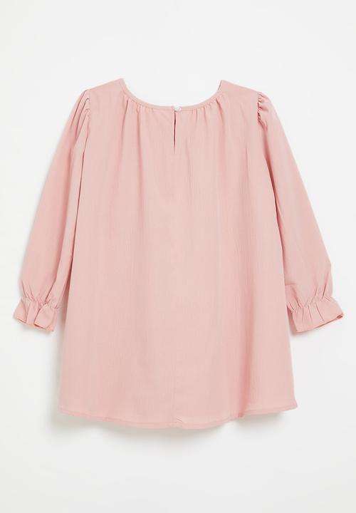 Pop Candy - Pleated neckline dress - pink