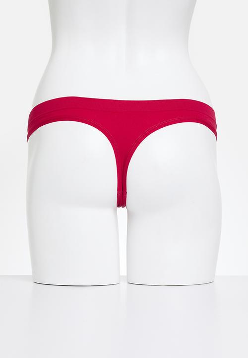 KANGOL - 3 pack seamless thongs - red/chai mocca/silver ice