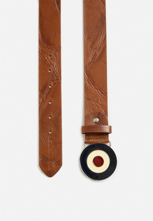 Ben Sherman - Distressed Leather Target Buckle  - Tan