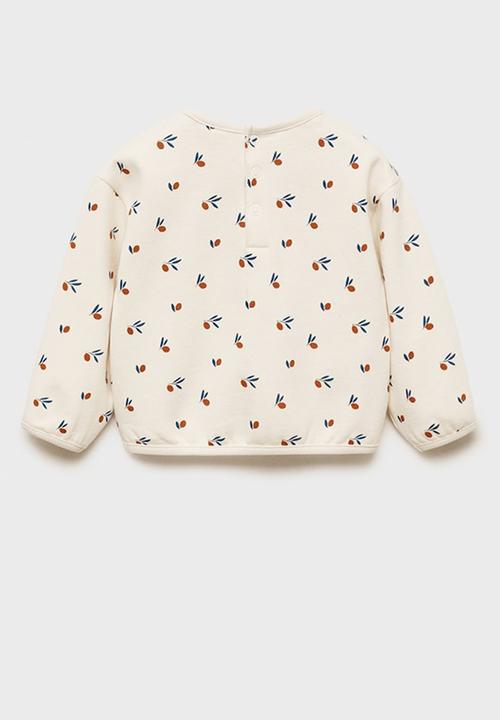 MANGO - Sweatshirt olive - natural white