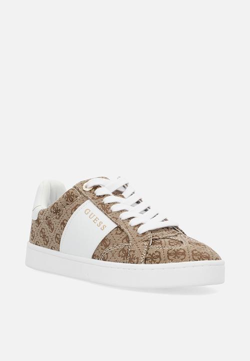 GUESS - Jrone2 embossed sneaker - beige/brown/white